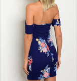 NAVY FLOWER MINI DRESS