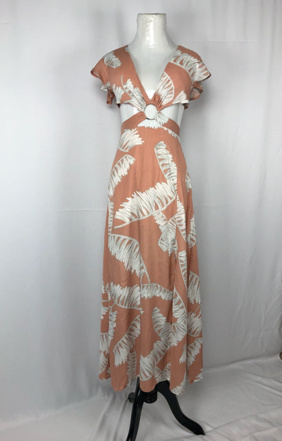 Peach Floral Crop Maxi