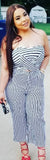 Stripe Tube Jumpsuit