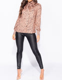 Nude Spot Print Top
