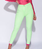 Neon Green Stretch Jeans