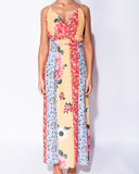 Floral Patch Open Back Maxi Dress