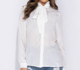 Long Sleeve Tie Bow Top