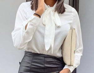 Long Sleeve Tie Bow Top