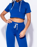 Blue Stripe Hoodie Set