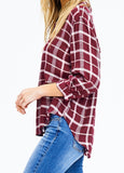 Burgundy Plaid Top