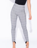 Checked Print High Waisted Skinny Pants