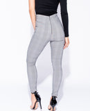 Checked Print High Waisted Skinny Pants