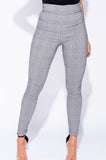 Checked Print High Waisted Skinny Pants