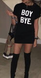 Black BOY BYE T Shirt Dress